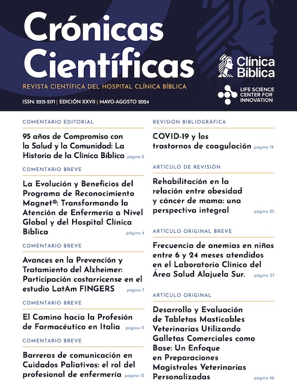 Edición XXVII Mayo - Agosto 2024 - Revista Crónicas Científicas